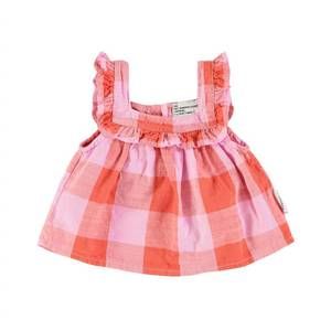 NEW PIUPIUCHICK kids girls sleeveless blouse in lilac/red checkered